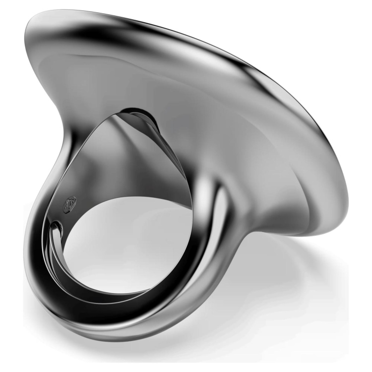 Una Angelic cocktail ring Cushion cut, White, Ruthenium plated